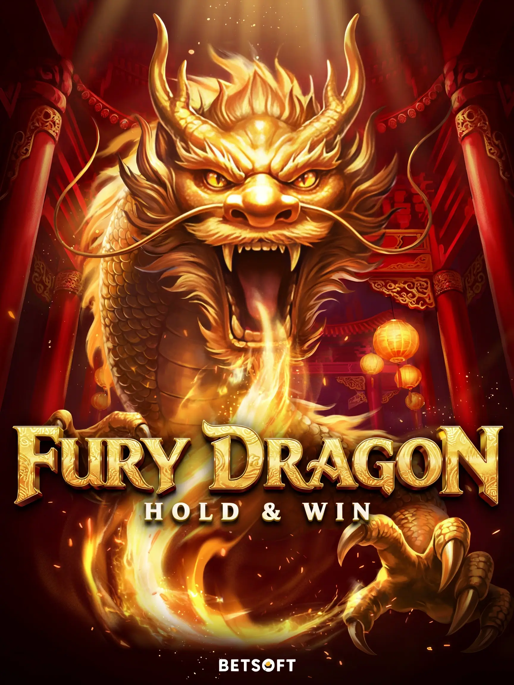 Game art for the Fury Dragon Hold and Win pokie